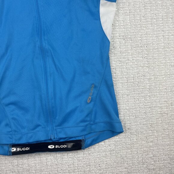 SUGOI Full Zip Cycling Womens Jersey Blue Sleeveless XS Sports Activewear - Picture 4 of 16